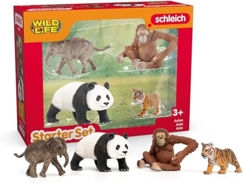 schleich wilder tierpark dschungel starterset asien mit elefant panda tiger affe 4 teile