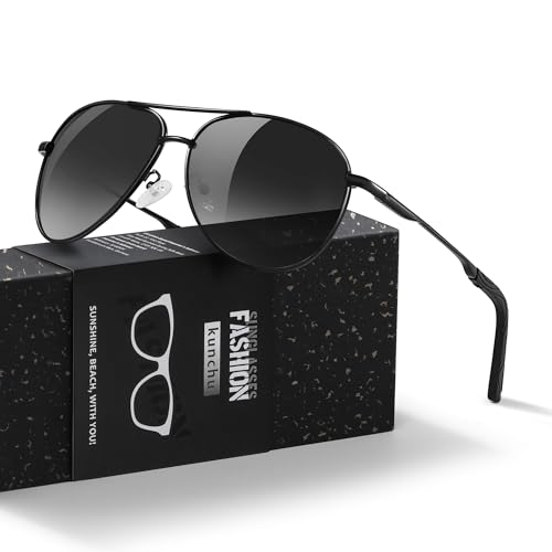 kunchu polarisierte sonnenbrille unisex uv400 schutz schwarz grau für outdoor aktivitäten