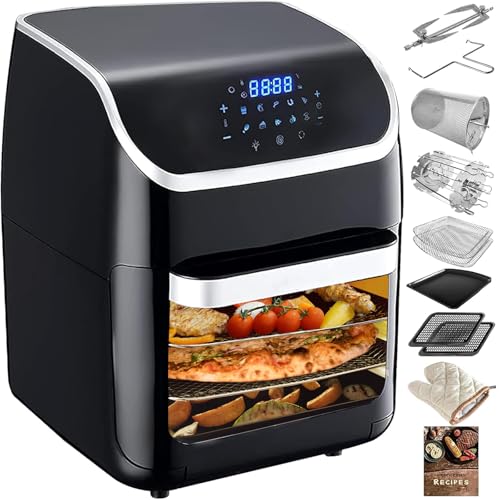 prijesse 12l heissluftfritteuse 1800w air fryer mit led-touchscreen 10 programme