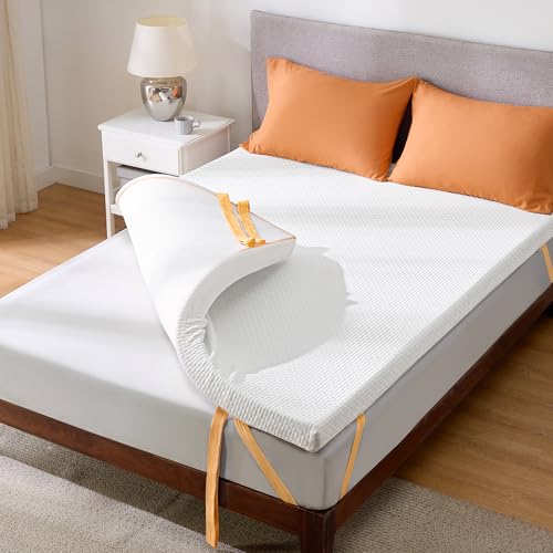 bedsure matratzentopper 90x200cm gel memory foam 7,5cm höhe abnehmbarer bezug weiß