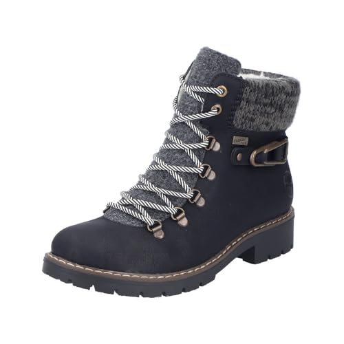 rieker schnürstiefel damen blau y9131 größe 39 eu