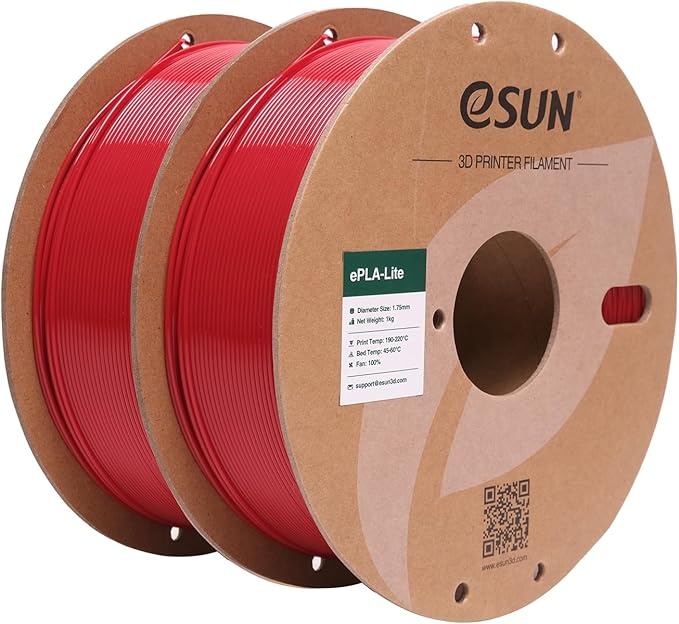 Produktbild: eSUN PLA Lite Filament 1,75 mm 2 kg (2x 1 kg), Grau + Kaltes Weiß, 190230C
