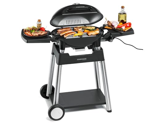 ROMMELSBACHER BBQ Grill 4100/S, 2-teilig, Gusseisen, bis 300 C, 2200 W, Grillwagen