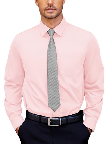 coofandy herren anzughemd langarm unifarben pink mit brusttasche regular fit xxl