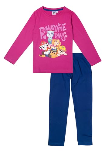 Bequem und farbenfroh: Der Paw Patrol Schlafanzug für Mädchen begeistert mit langarm Oberteil und Hose in pink/blau. Perfekt zum Träumen!