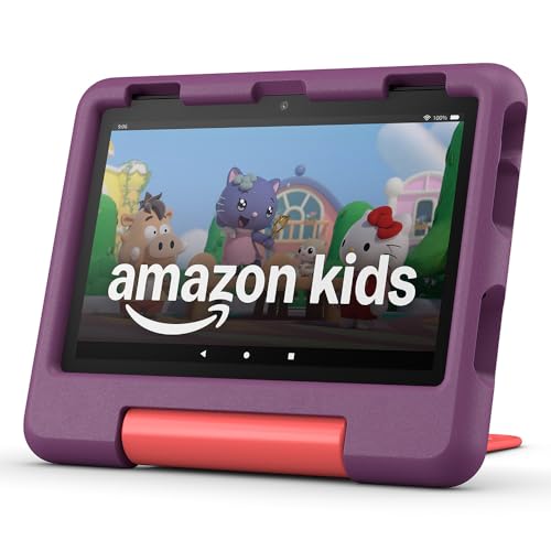 amazon fire hd 8 kids-tablet für kinder 3-7 j., 32 gb, 3 gb ram, violett, 2024