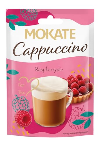 mokate cappuccino himbeertarte 40g, instantkaffee mit caffeine, löslicher kaffee