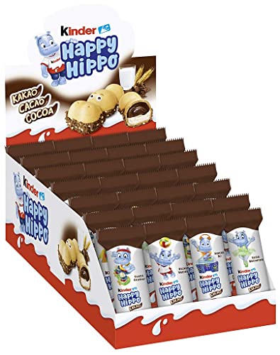 Happy Hippo Kinder Kakao Waffelspezialität, 28 Riegel  20,7g mit Milch- und Kakaocreme