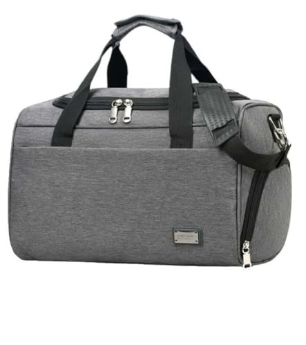 sporttasche grau mit schuhfach, lofty duffelbag 46 cm x 22 cm x 27 cm