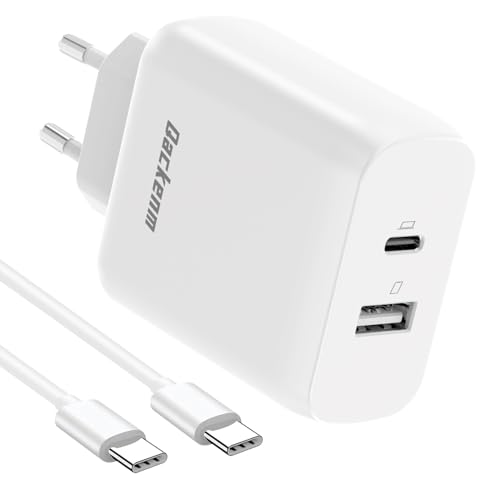 65W usb c ladegerät qackenm mit 2m kabel, 2-port netzteil für macbook, iphone, galaxy s24