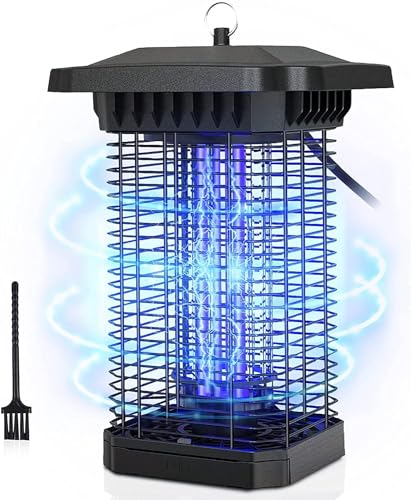 euqqzu insektenvernichter elektrisch 4000 v fliegenfalle mückenlampe 18 w für 80 m