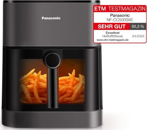 panasonic air fryer nf-cc500sxe 5l mit sichtfenster für 99 euro statt 127 euro