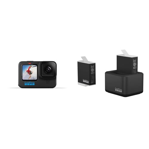 gopro hero10 black action camera wasserdicht mit front-lcd und dual-ladegerät