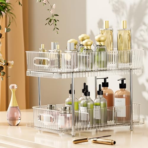 kdimus multifunktionaler unterschrank organizer, 2er set spülschrank regal, transparent