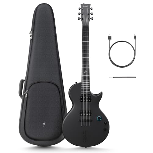 enya e-gitarre nova go sonic, kohlefaser mit kabellosem lautsprecher, gigbag