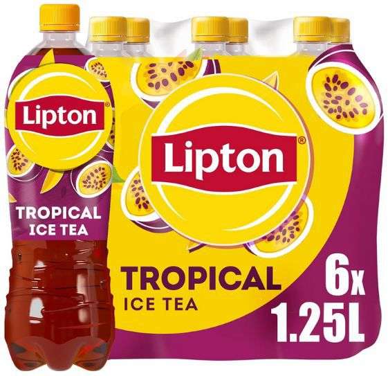 Produktbild: Lipton Ice Tea Tropical Eistee 6er Pack, 1,25L, 7,59 (statt 10)