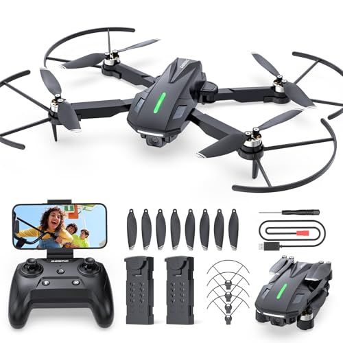 deerc drohne mit kamera 1080P für kinder, faltbarer quadrocopter mit wifi, bürstenloser motor