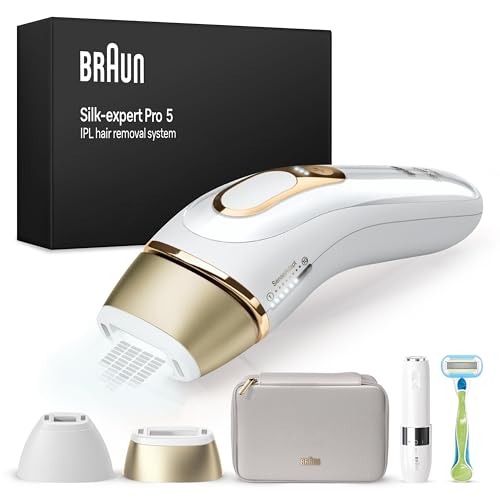 braun IPL silk-expert pro 5 haarentfernung zuhause mit aufbewahrungstasche und aufsätzen