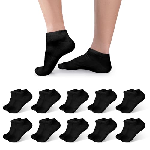 gosulden sneaker socken 10 paar schwarz baumwolle kurz für herren und damen