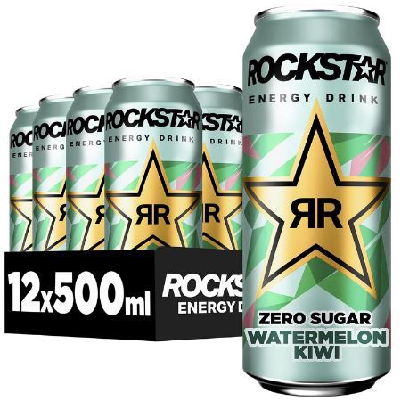 rockstar energy drink watermelon kiwi 12x, zero sugar ab 10,99