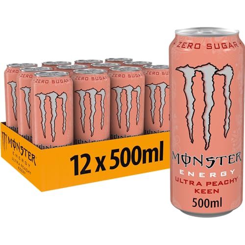 monster energy ultra peachy keen - zuckerfreier energy drink mit pfirsichgeschmack - 12 x 500 ml