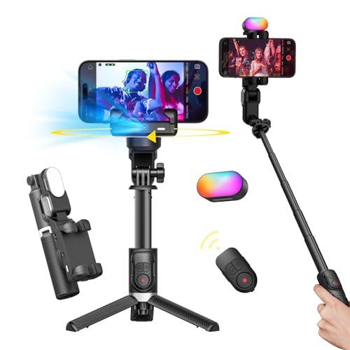 aochuan gimbal für smartphone, 4-in-1 mit 360 drehung, gesichtsverfolgung, fernbedienung, schwarz