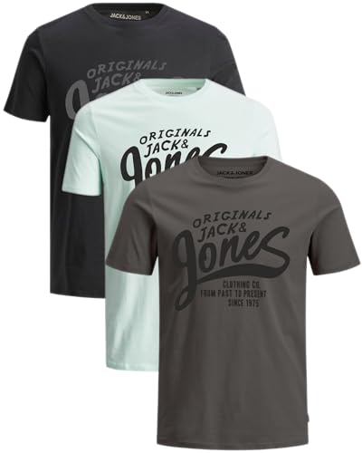 jack & jones herren t-shirts 3er-set regular fit mix 16, größen s-7xl