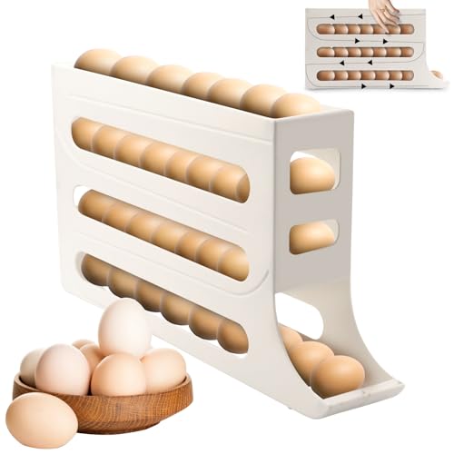 eieraufbewahrung CHANCCI für 30 eier, 4-stufiger auto rolling fridge organizer