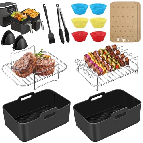milfech heißluftfritteuse zubehör airfryer zubehör für ninja foodi af300eu af400eu 7.6l-9.5l