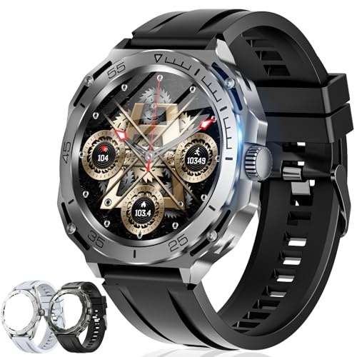 xeletu smartwatch herren, sportuhr mit telefonfunktion, 110+ sportmodi, wasserdicht