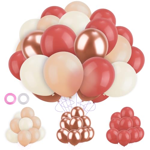 60pcs luftballons rosa beige mit konfetti - aizvliya geburtstagsdeko set für party und hochzeit