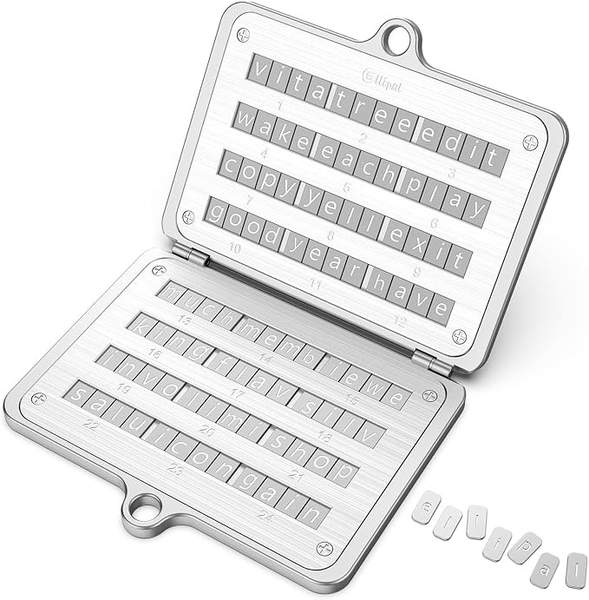 ELLIPAL Krypto-Seed-Phrase-Aufbewahrung 316 Edelstahl, 24 Wörter BIP39 Backup
