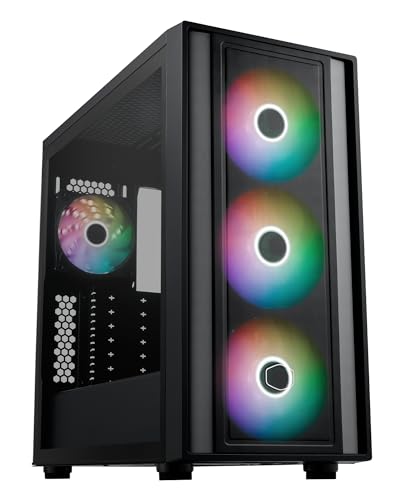 cooler master masterbox 600 e-atx midi tower 4x argb lüfter usb-c tempered glass