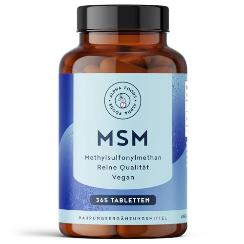 msm 2000mg mit vitamin c - 365 tabletten vegan - hochdosiert - alpha foods