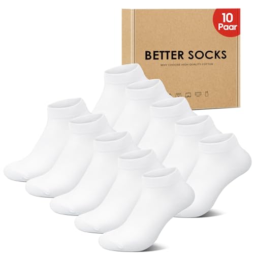 icer eco sneaker socks damen 35-38 10 paar weiß kurz baumwolle atmungsaktiv sommer
