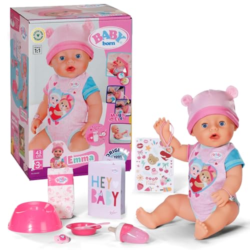Produktbild: BABY Born Emma Babypuppe 43 cm mit 10 Funktionen, Accessoires, Strampler