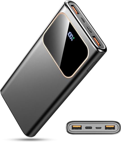 Coucur 10000mAh Power Bank, 22.5W USB C Schnellladung für Samsung, iPhone, mit LED Digitalanzeige, Externer Akku