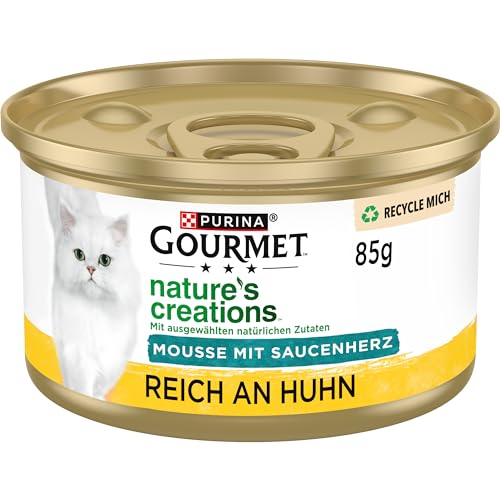 gourmet nature's creations katzenfutter mousse mit huhn in soße, 12 x 85g