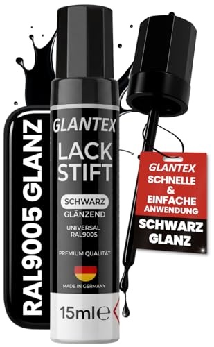 Produktbild: Lackstift Schwarz glänzend 12ml  Hohe Deckkraft für Auto und Felgen
