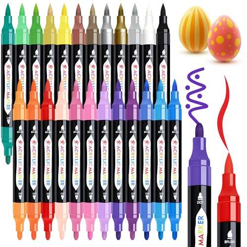 tbc acrylfarben marker doppelspitze 24 farben set