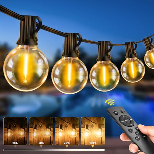 led lichterkette außen 45m mit 72 g40 glühbirnen wetterfest warmweiß für garten terrasse balkon