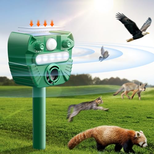 katzenschreck ultraschall solar mit sensor, akustischer alarm, tierabwehr rc-547