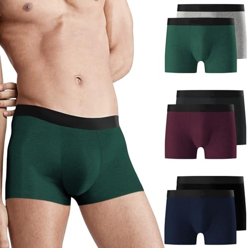 Falechay Boxershorts Herren Baumwolle 6er Pack Retroshorts Mehrfarbig L