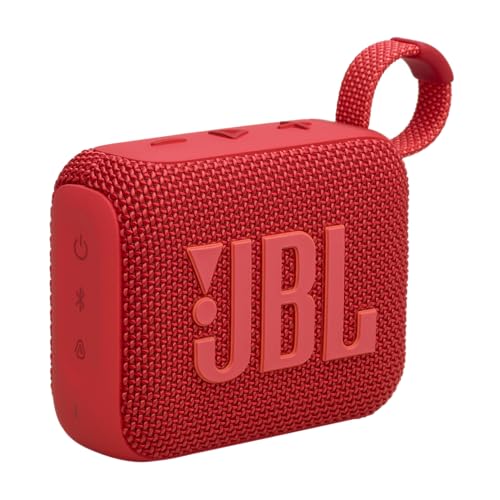 Produktbild: jbl go 4 tragbarer bluetooth lautsprecher rot, wasserfest, 7 h laufzeit