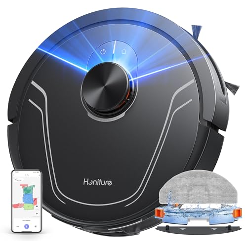 saugroboter mit wischfunktion 5000pa von honiture, 3-in-1, app, alexa, für hartböden und teppiche