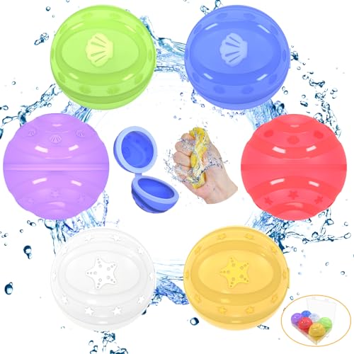 wasserbomben wiederverwendbar 6 stück silikon wasserballons selbstschließend für sommerspaß