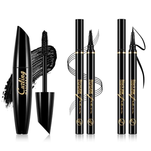 boobeen augen-makeup-set 3 in 1 mit eyeliner, augenbrauenstift, volumemascar