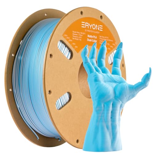 Produktbild: eryone pla matt filament dualcolor weiß blau 8/kg - amazon prime