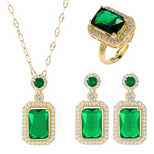 tnsray schmuckset damen kristall halskette ohrringe armband brautschmuck hochzeit