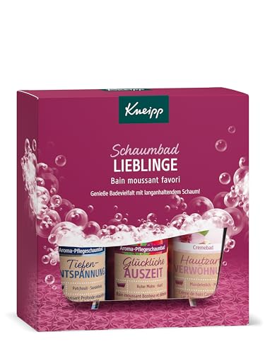 Produktbild: kneipp geschenkset schaumbad mit 3 badezusätzen, 2x aroma-pflegeschaumbad, 1x cremebad